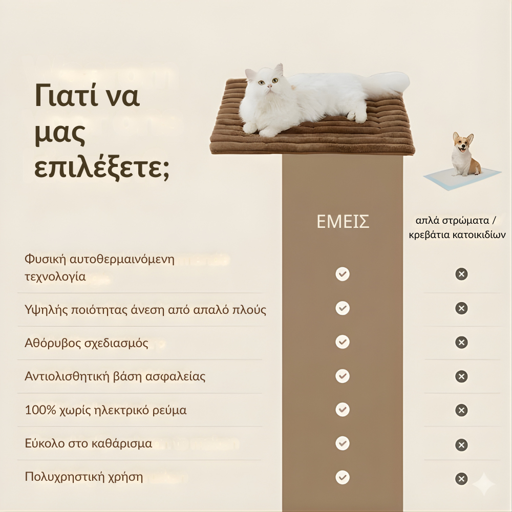 SoftNest – Αυτοθερμαινόμενο Στρώμα για Κατοικίδια